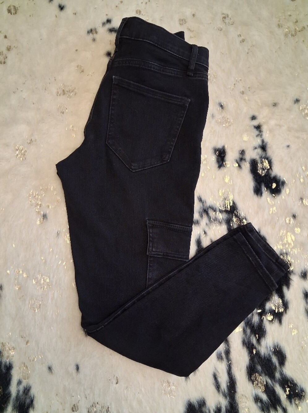 Express Black Skinny Cargo Jeans - Picture 8 of 8